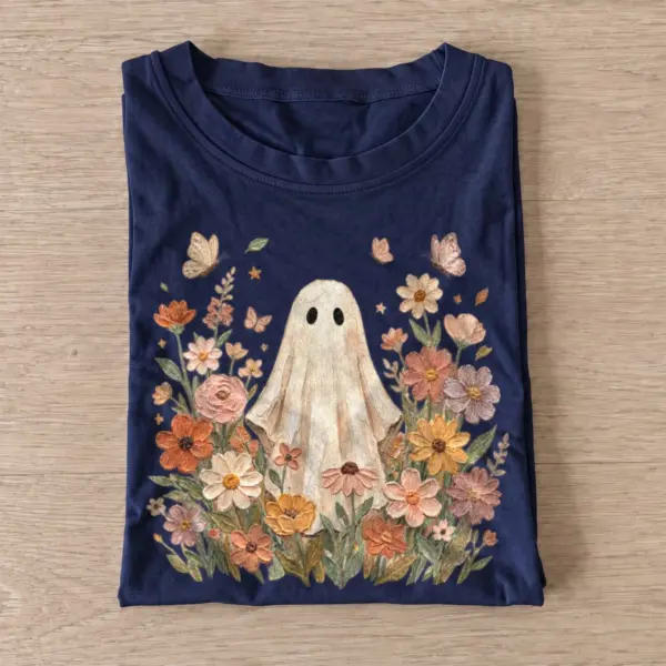 Flower garden ghost t shirt navy20flower garden ghost.webp