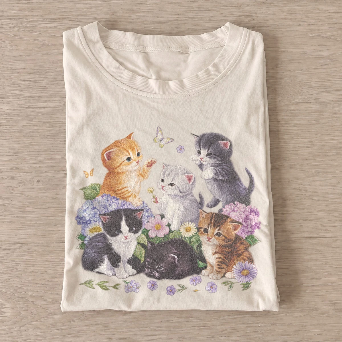 Flower kitten family graphic t shirt sand20flower kitten family.webp