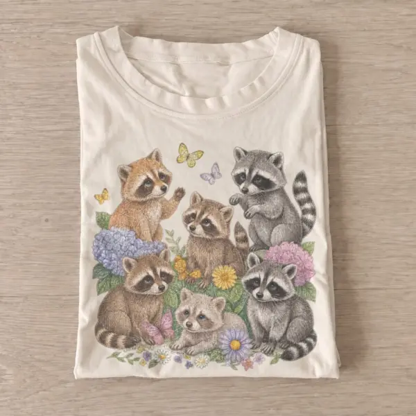 Flower raccoon family t shirt sand20flower raccoon family.webp