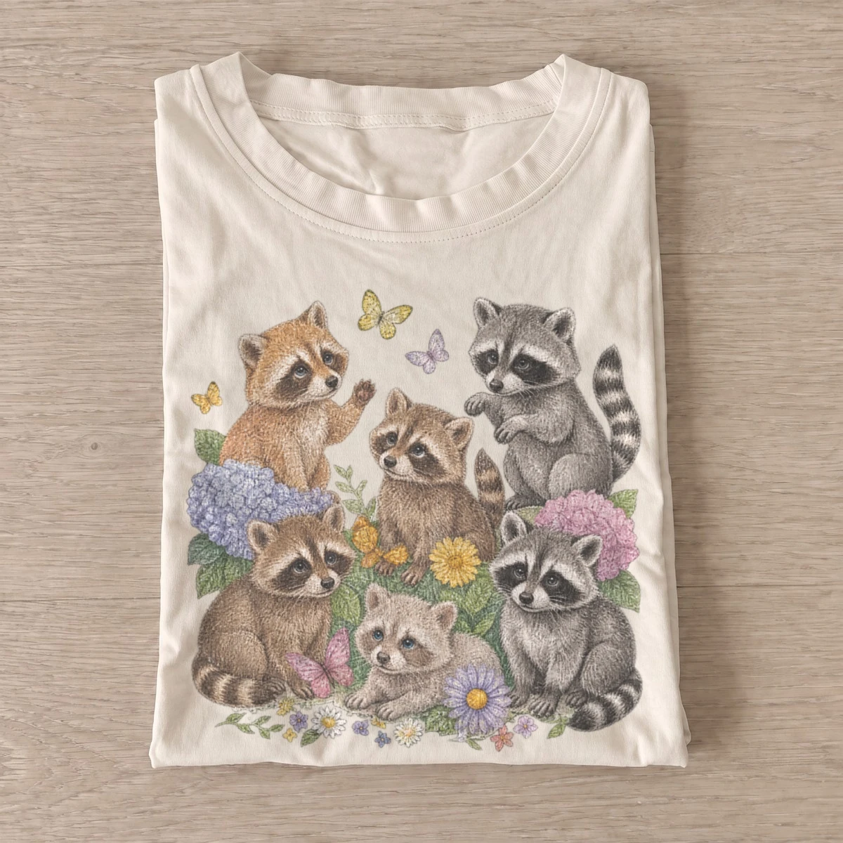 Flower raccoon family t shirt sand20flower raccoon family.webp