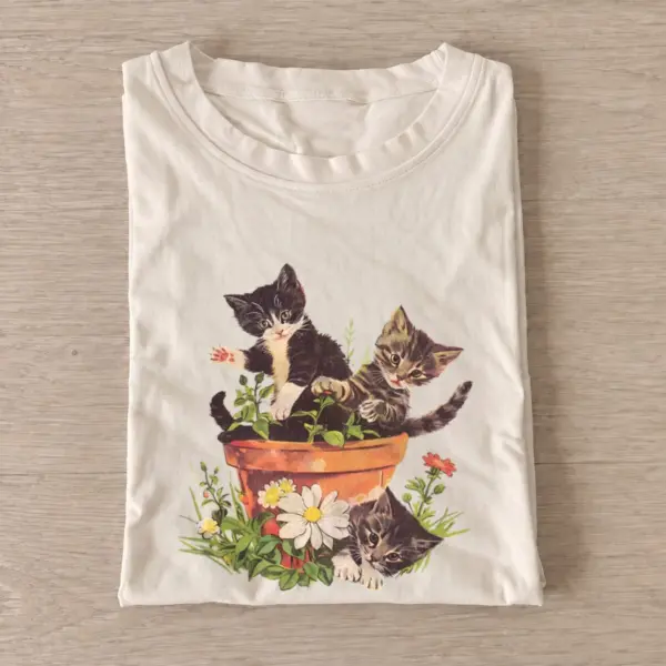 Flowerpot kitten trio t shirt sand20flowerpot kitten trio.webp