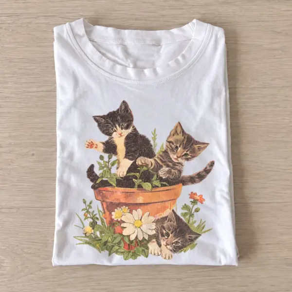 Flowerpot kittens graphic t shirt white20flowerpot kittens.webp