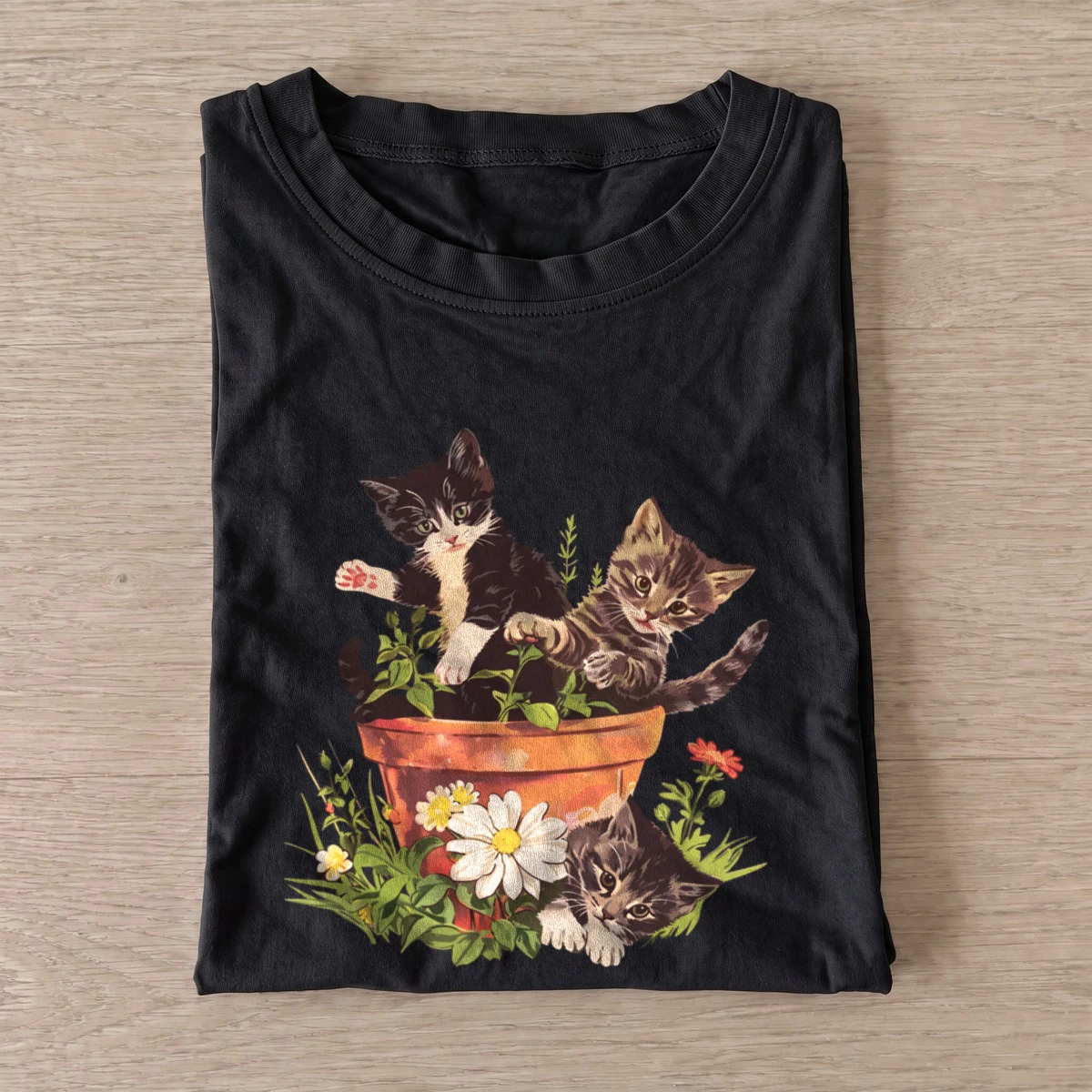 Flowerpot kittens t shirt black20flowerpot kittens.webp