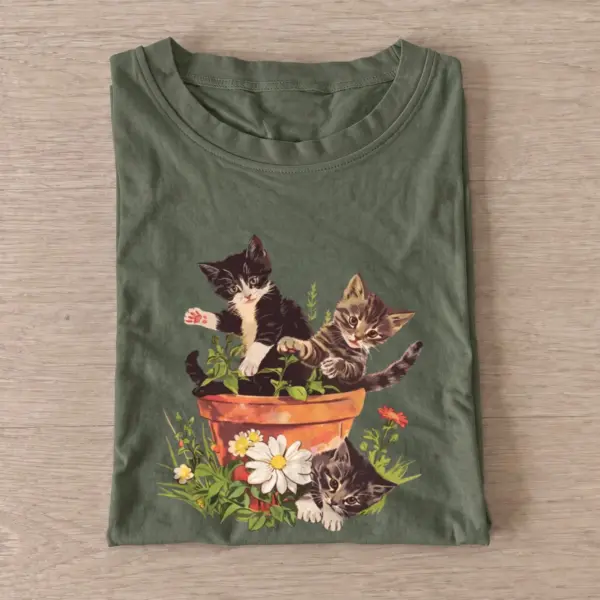 Flowerpot kittens t shirt olive20flowerpot kittens.webp