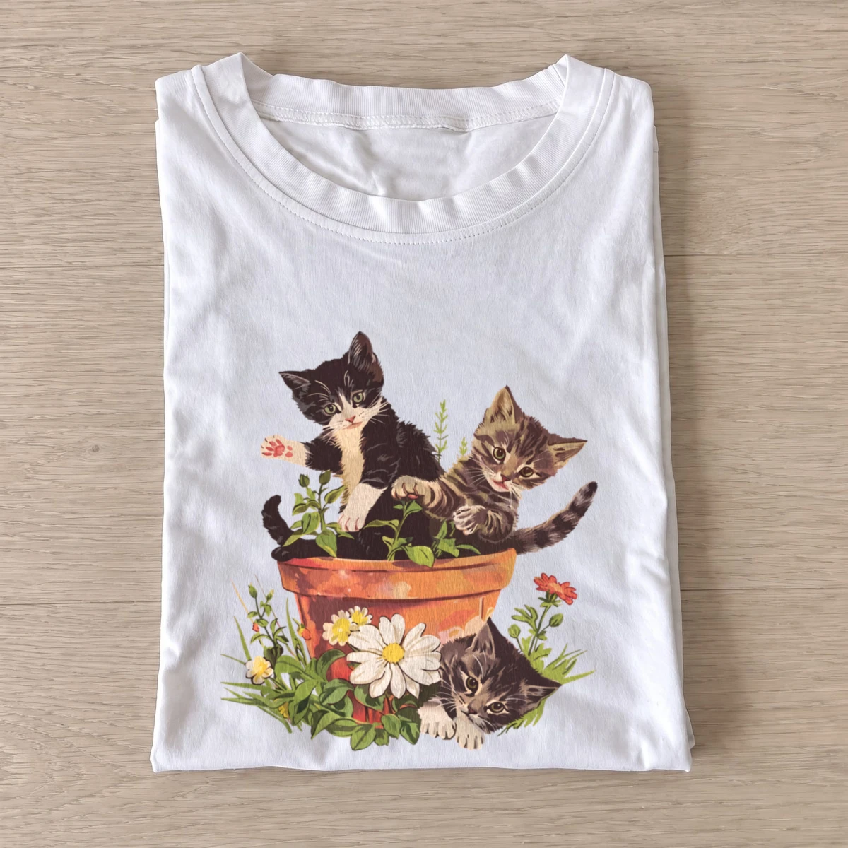 Flowerpot kittens t shirt white20flowerpot kittens.webp