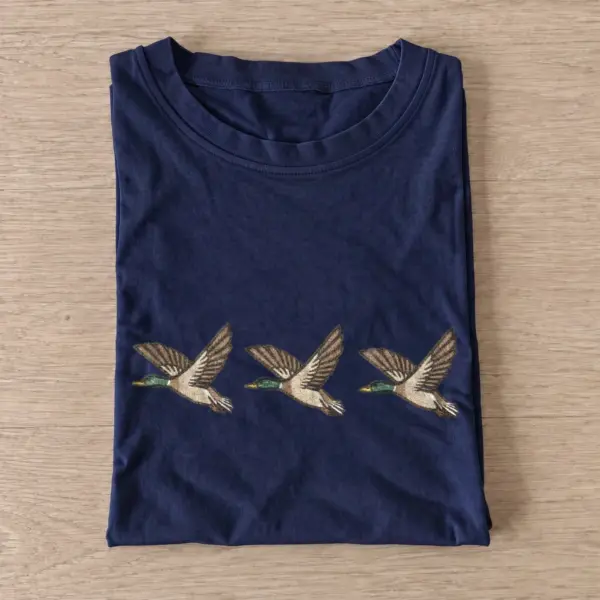 Flying duck trio t shirt navy20flying duck trio.webp