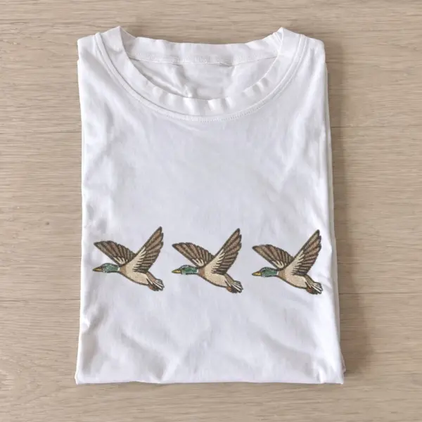 Flying duck trio t shirt white20flying duck trio.webp