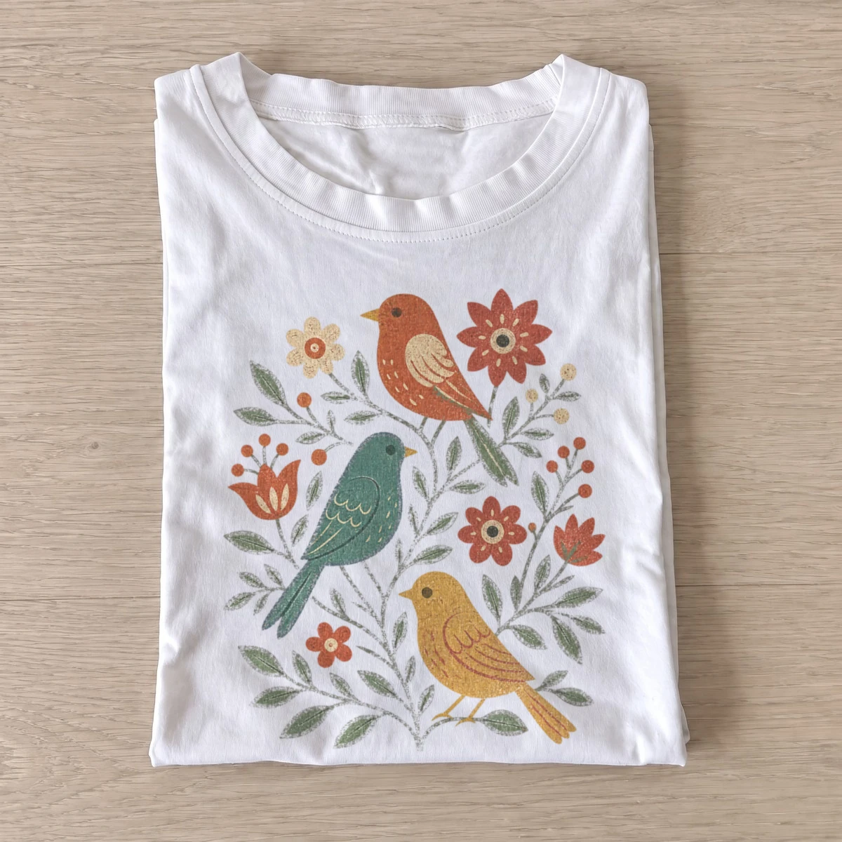 Folk garden birds t shirt white20folk garden birds.webp