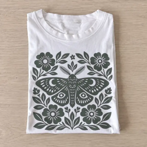 Folk moth botanical t shirt white20folk moth.webp