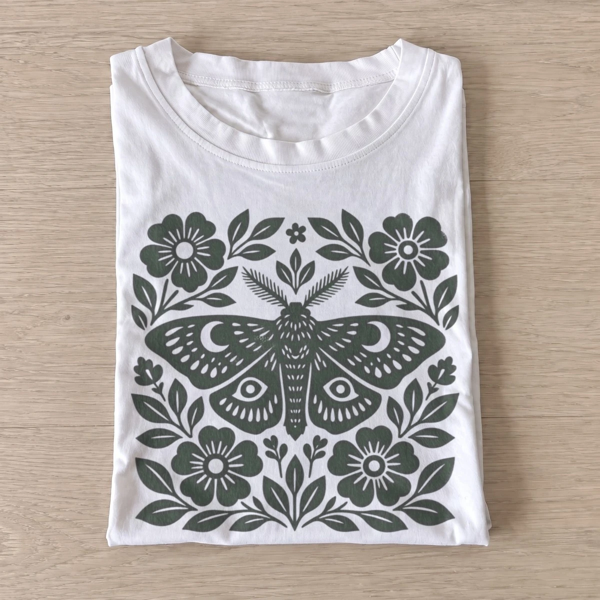 Folk moth botanical t shirt white20folk moth.webp