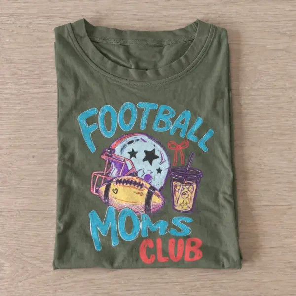 Football moms club graphic t shirt olive20football moms club.webp