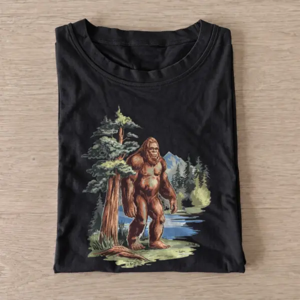 Forest bigfoot scene t shirt black20forest bigfoot scene.webp