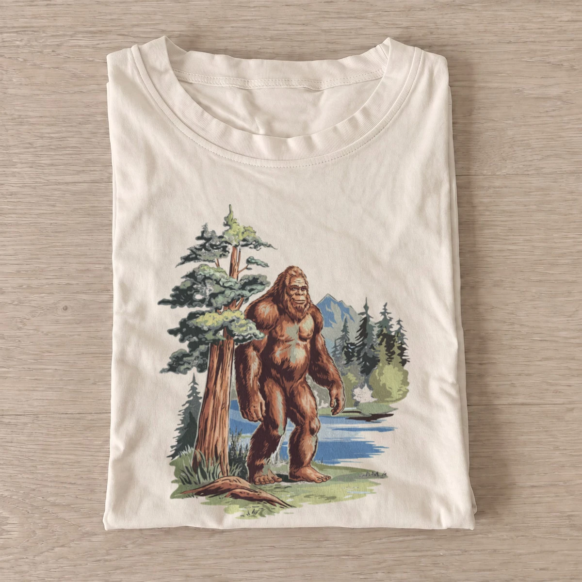 Forest bigfoot scene t shirt sand20forest bigfoot scene.webp