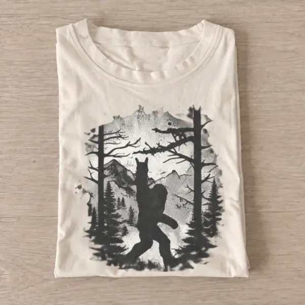 Forest bigfoot silhouette graphic t shirt sand20forest bigfoot.webp
