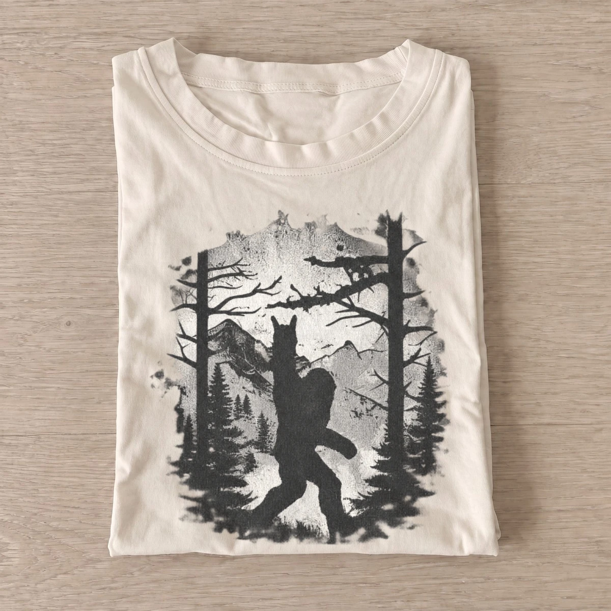 Forest bigfoot silhouette graphic t shirt sand20forest bigfoot.webp