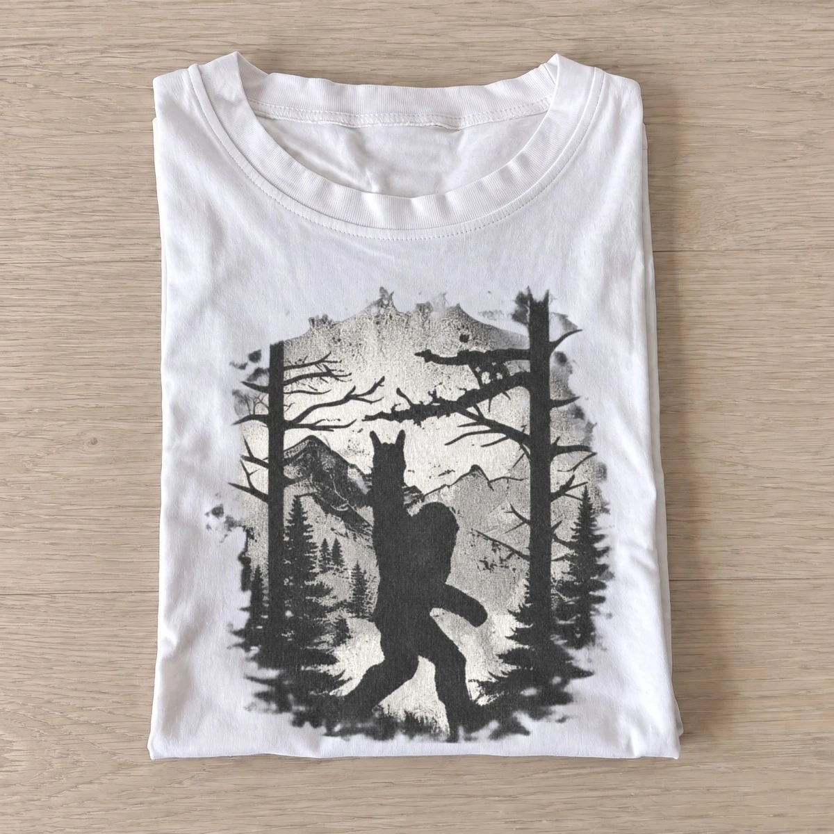Forest bigfoot silhouette graphic t shirt white20forest bigfoot.webp