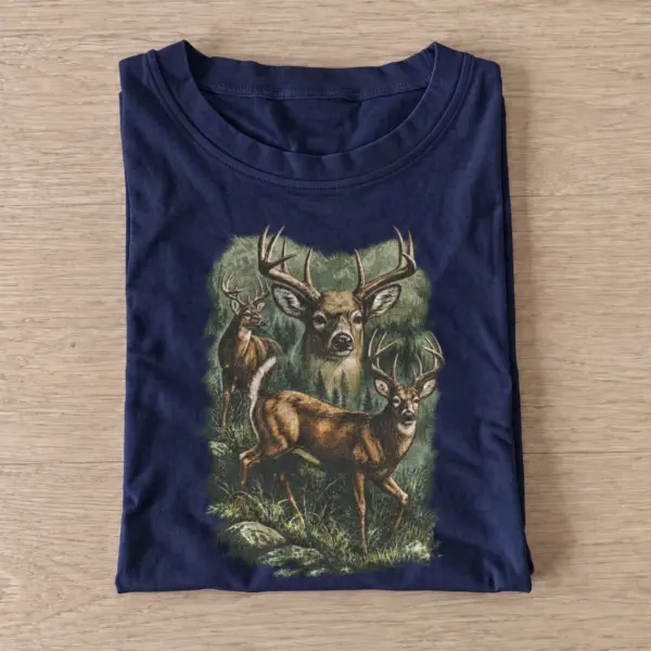 Forest deer graphic t shirt navy20forest deer.webp