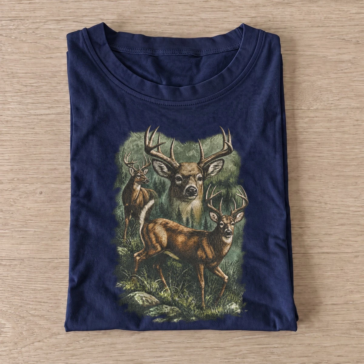 Forest deer graphic t shirt navy20forest deer.webp