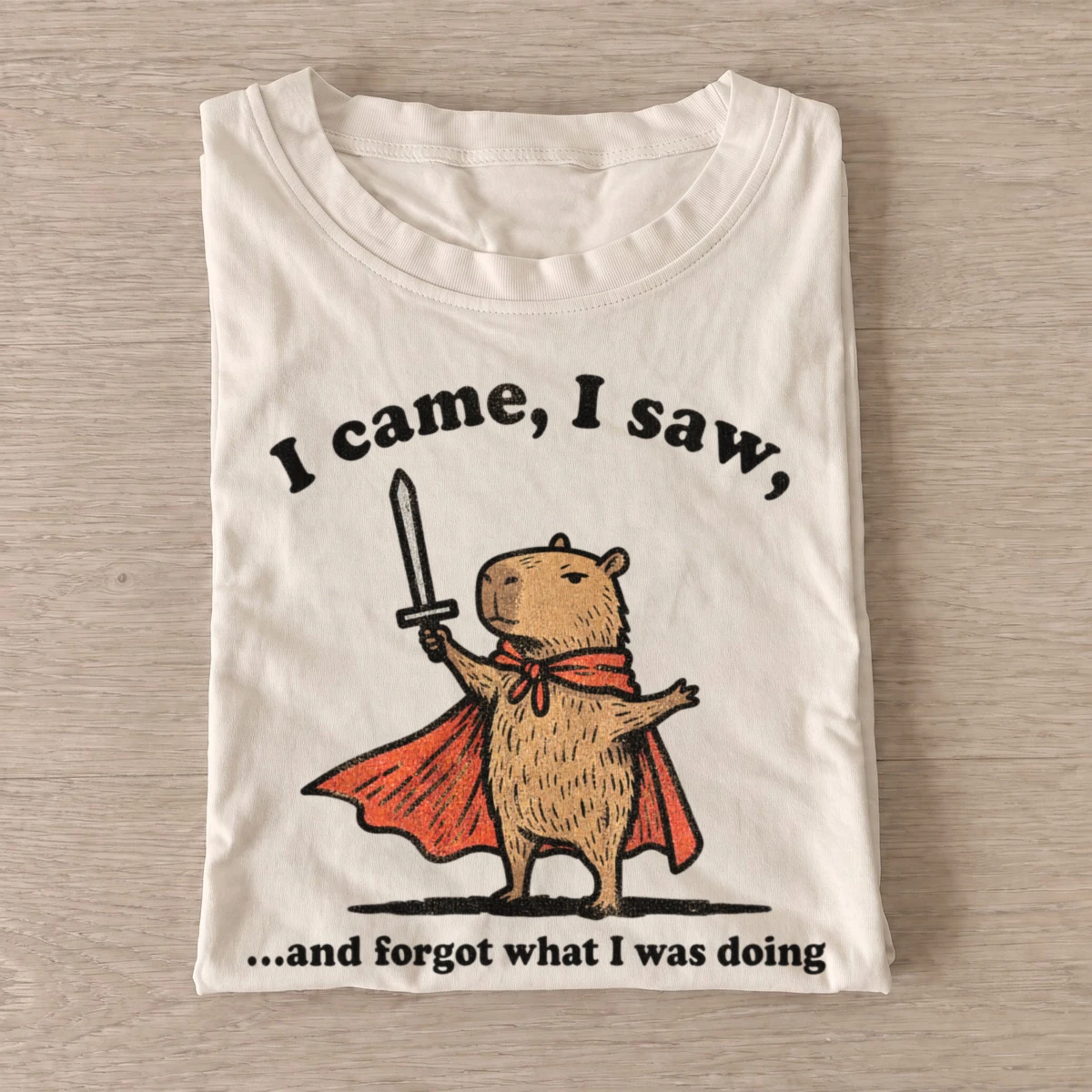 Forgetful capybara knight t shirt sand20forgetful capybara knight.webp