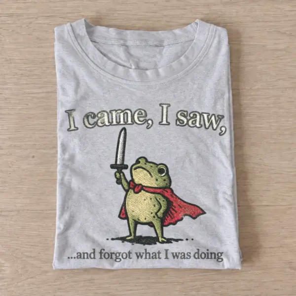 Forgetful frog knight i came i saw t shirt gray20forgetful frog knight.webp