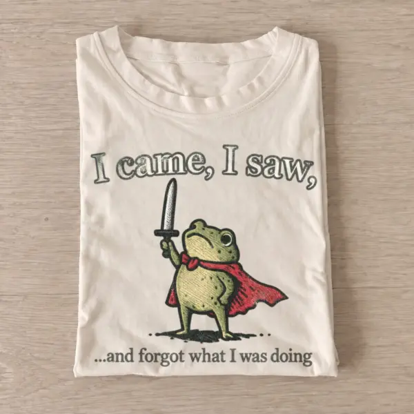 Forgetful frog knight i came i saw t shirt sand20forgetful frog knight.webp