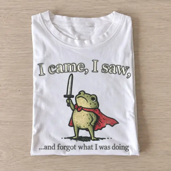 Forgetful frog knight i came i saw t shirt white20forgetful frog knight.webp