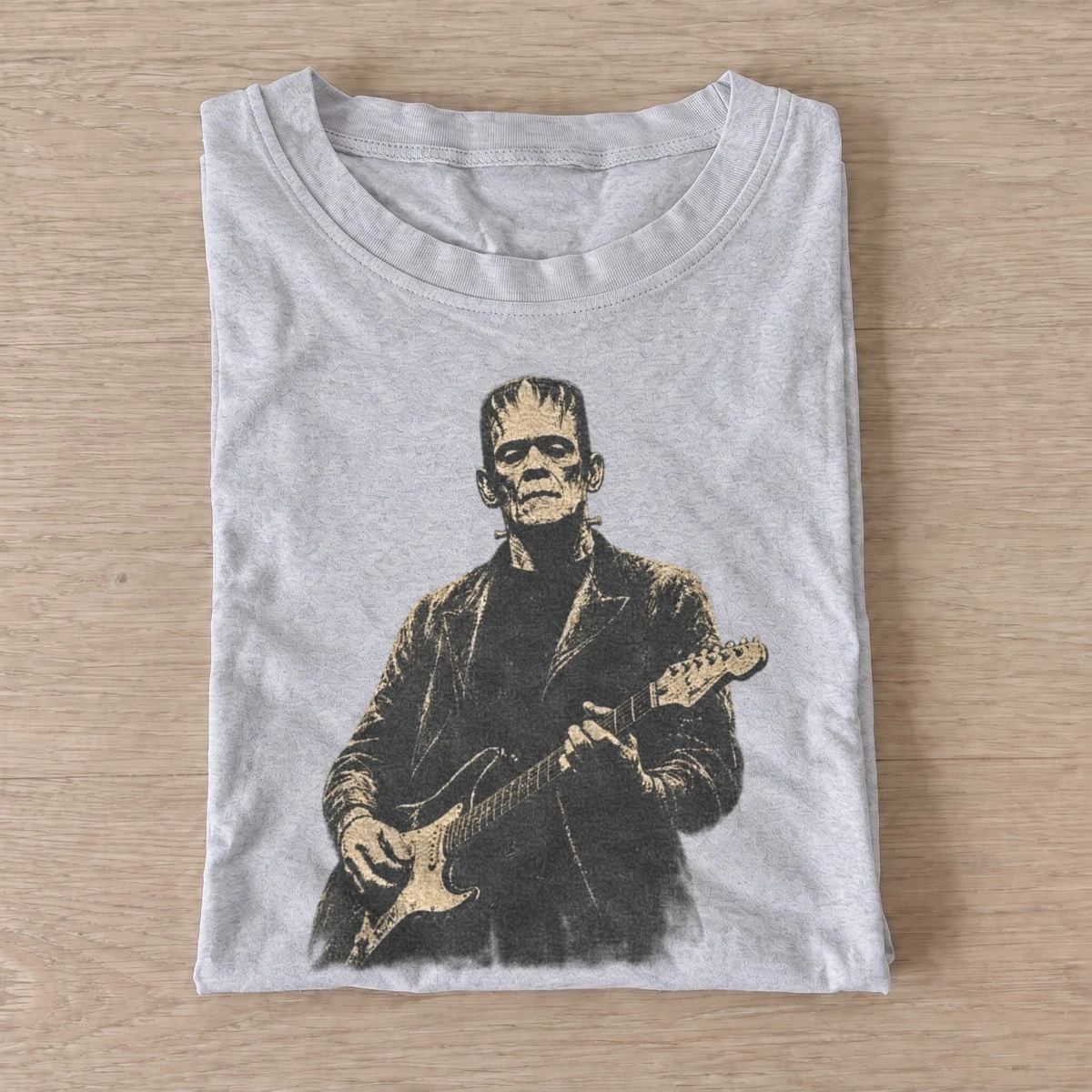 Frankenstein monster guitarist t shirt gray20monster guitarist.webp
