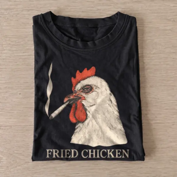 Fried chicken smoking rooster t shirt black20fried chicken.webp