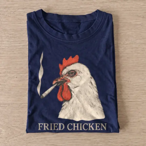Fried chicken smoking rooster t shirt navy20fried chicken.webp