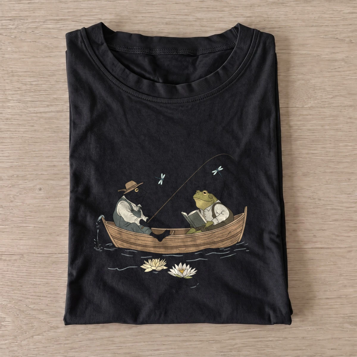 Frog fishing boat t shirt black20frog fishing boat.webp