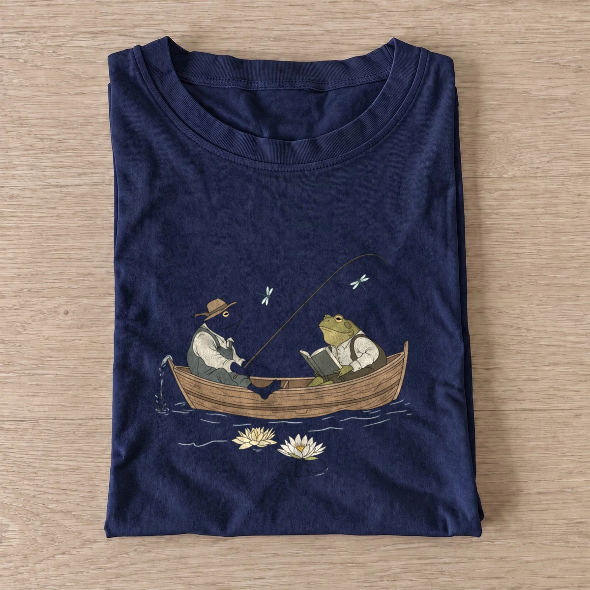 Frog fishing boat t shirt navy20frog fishing boat.webp