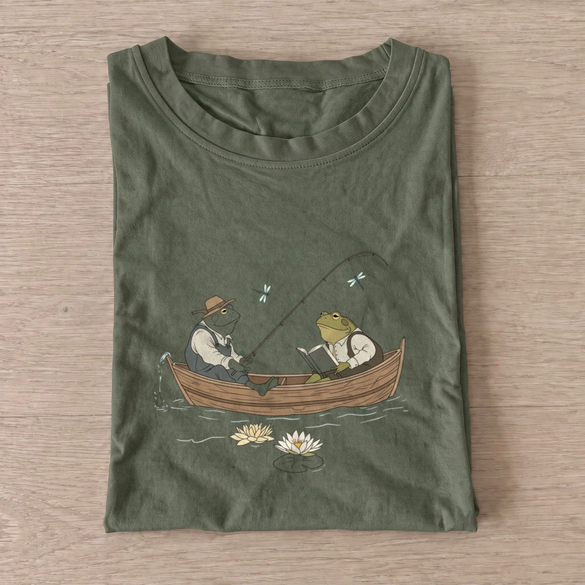 Frog fishing boat t shirt olive20frog fishing boat.webp