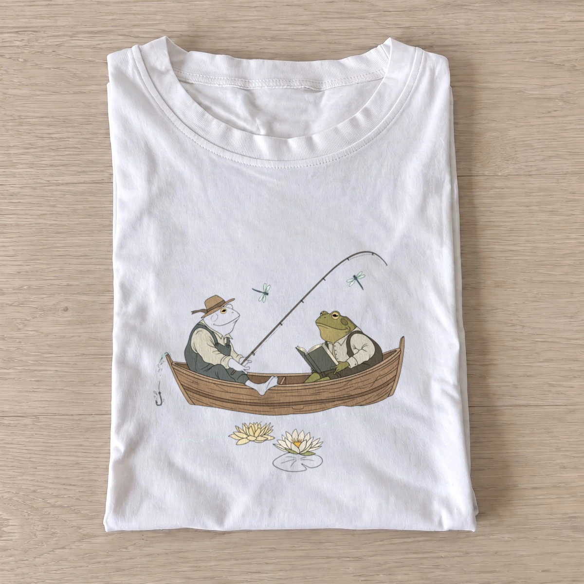 Frog fishing boat t shirt white20frog fishing boat.webp