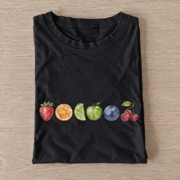 Fruit rainbow graphic t shirt black20fruit rainbow.webp