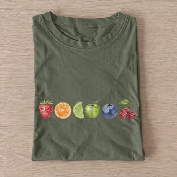 Fruit rainbow graphic t shirt olive20fruit rainbow.webp