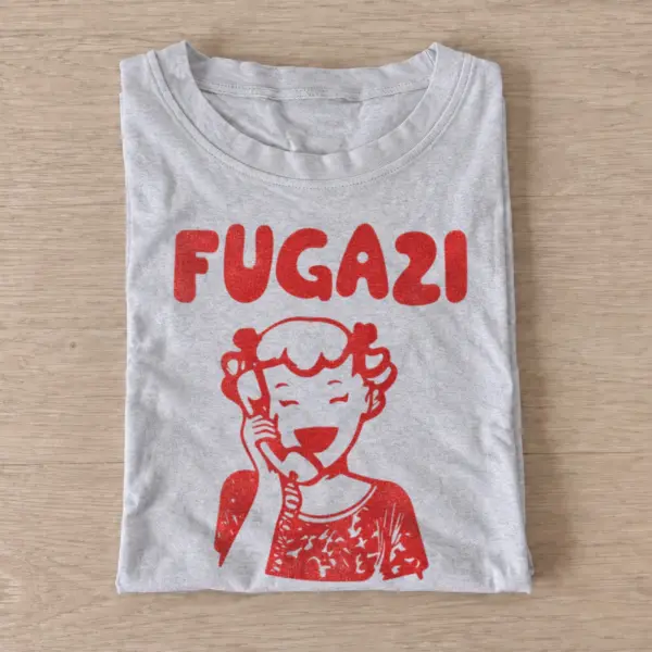 Fugazi cartoon girl t shirt gray20mischievous cartoon girl.webp