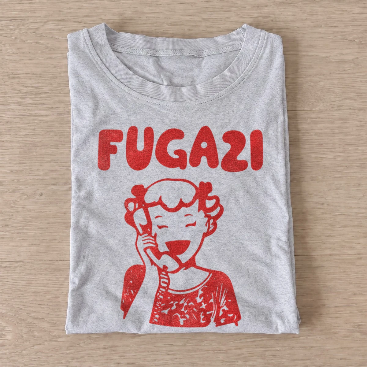 Fugazi cartoon girl t shirt gray20mischievous cartoon girl.webp