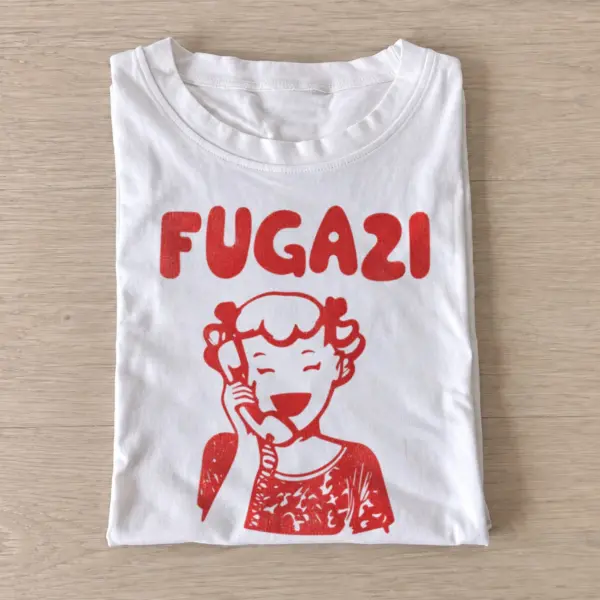 Fugazi cartoon girl t shirt white20mischievous cartoon girl.webp