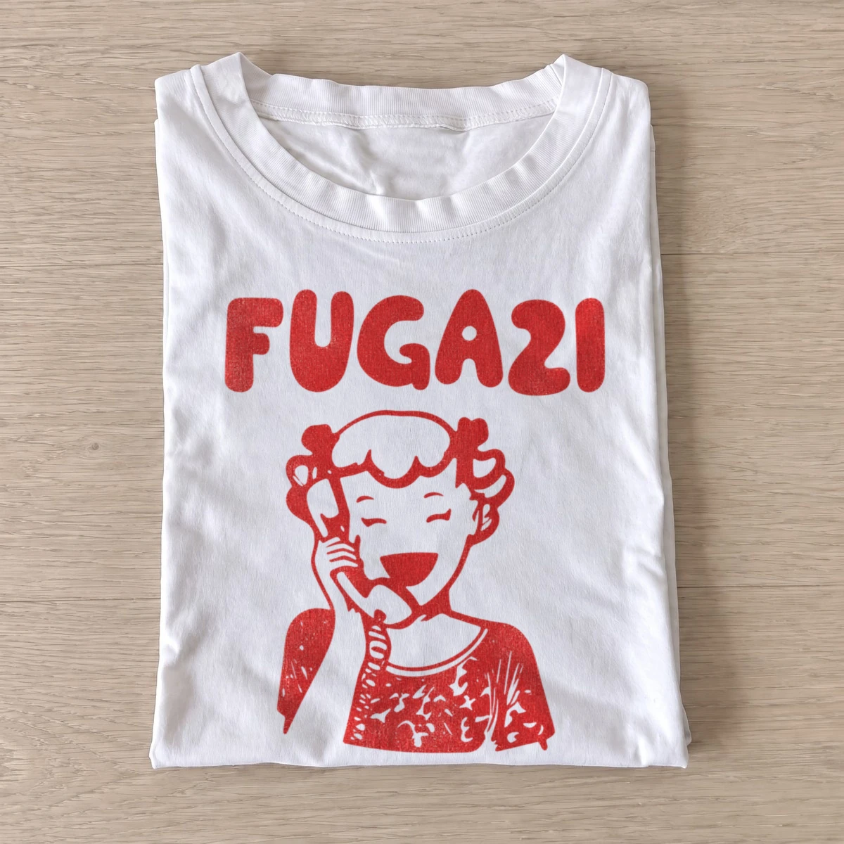 Fugazi cartoon girl t shirt white20mischievous cartoon girl.webp