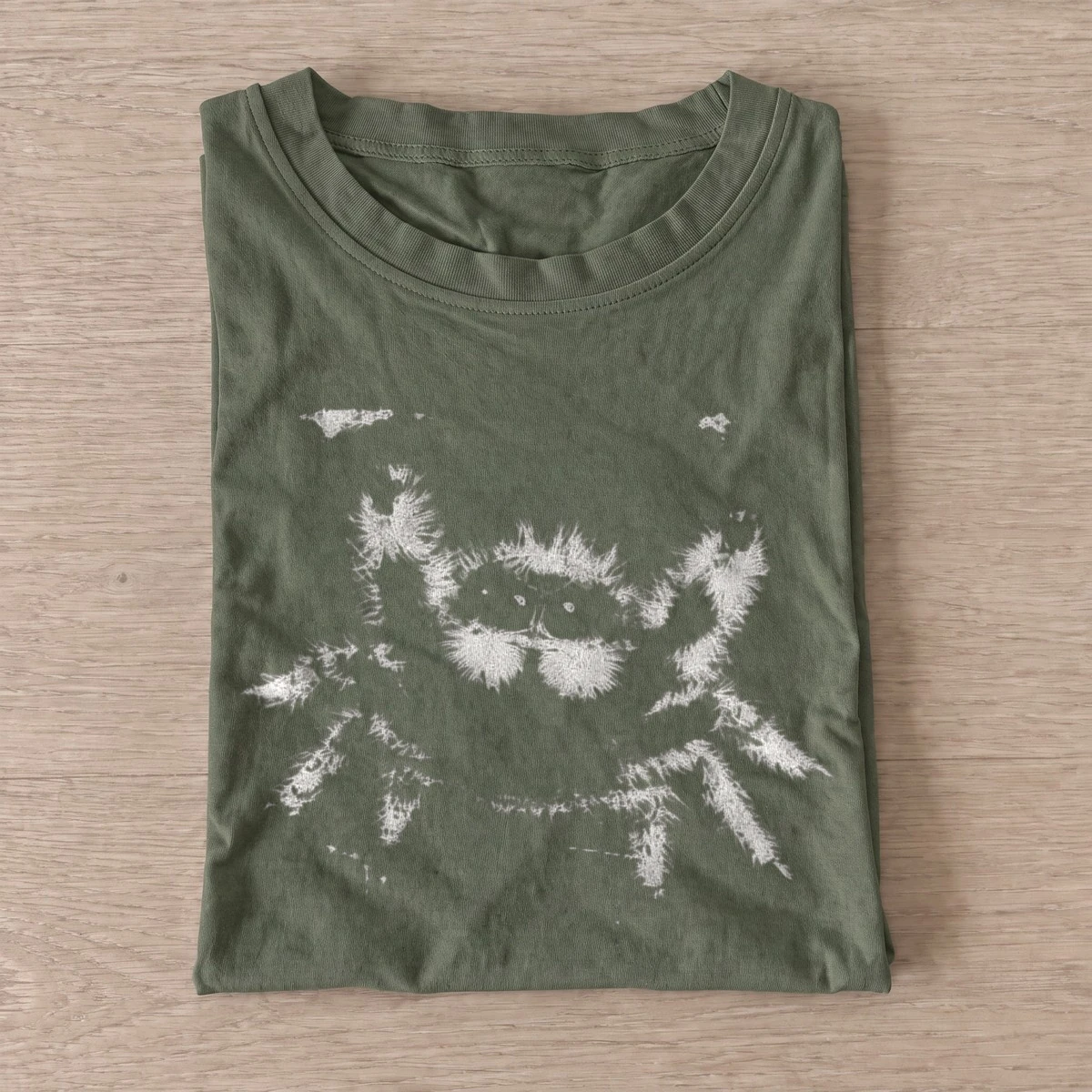 Fuzzy spider t shirt olive20fuzzy spider.webp