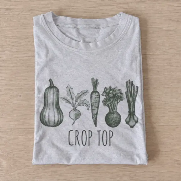 Garden vegetable crop top pun t shirt gray20crop top.webp
