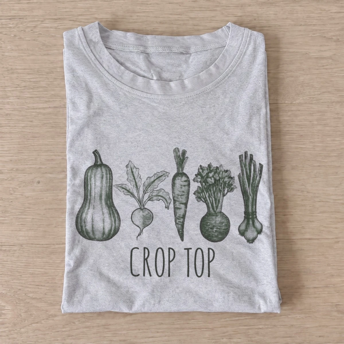 Garden vegetable crop top pun t shirt gray20crop top.webp