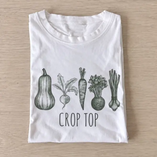 Garden vegetable crop top pun t shirt white20crop top.webp