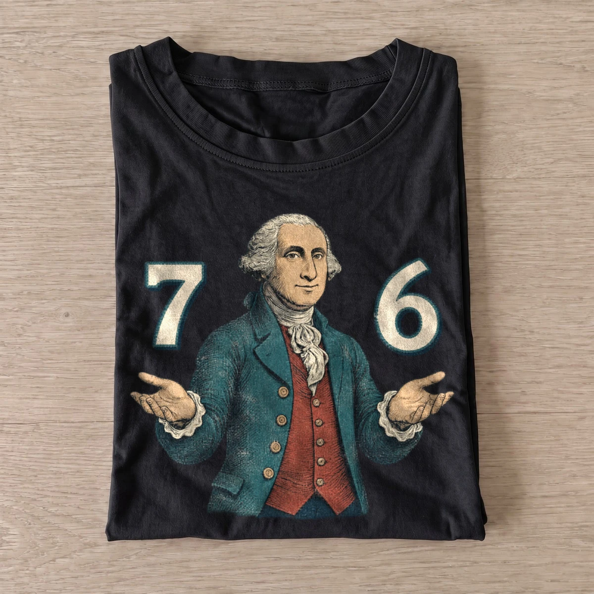 George washington 76 shrug t shirt black20seventy six shrug.webp