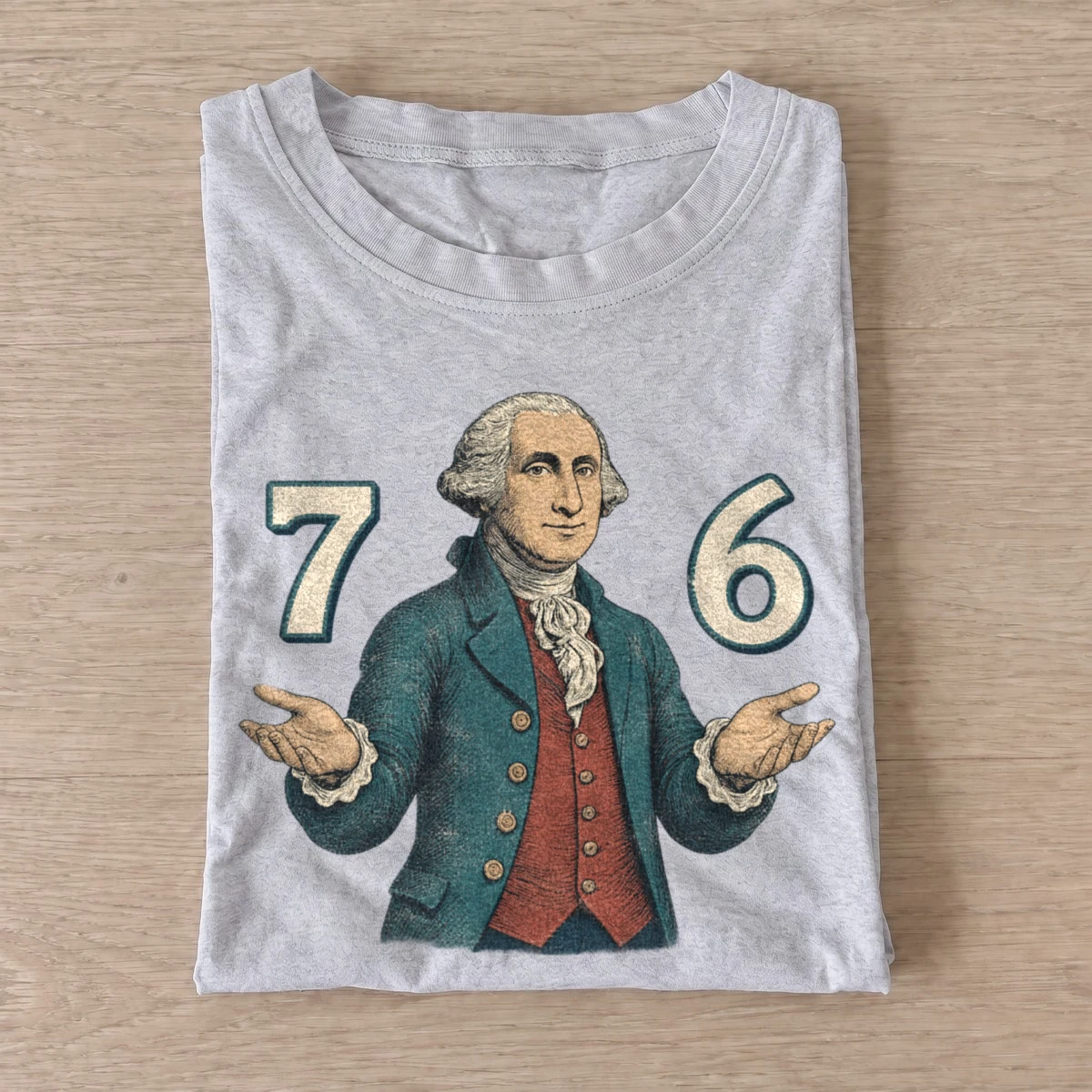George washington 76 shrug t shirt gray20seventy six shrug.webp