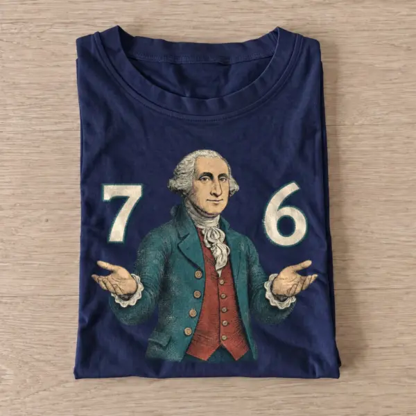 George washington 76 shrug t shirt navy20seventy six shrug.webp
