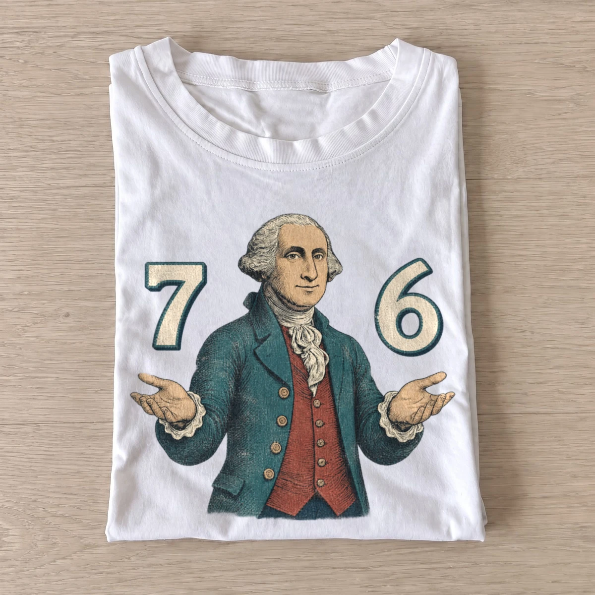 George washington 76 shrug t shirt white20seventy six shrug.webp