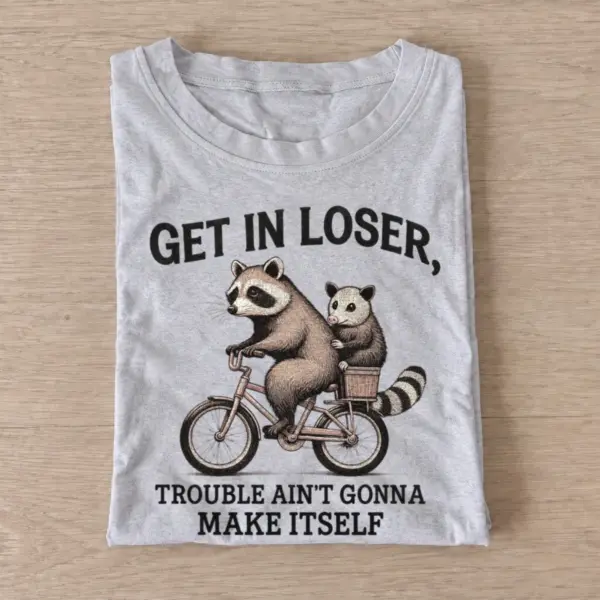 Get in loser trouble critter bicycle t shirt gray20trouble critter bicycle.webp
