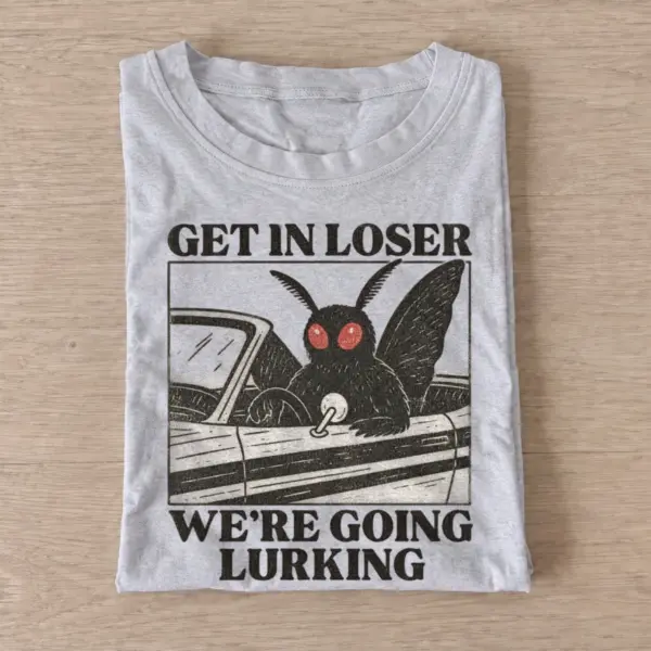 Get in loser were going lurking mothman t shirt gray20mothman lurking.webp