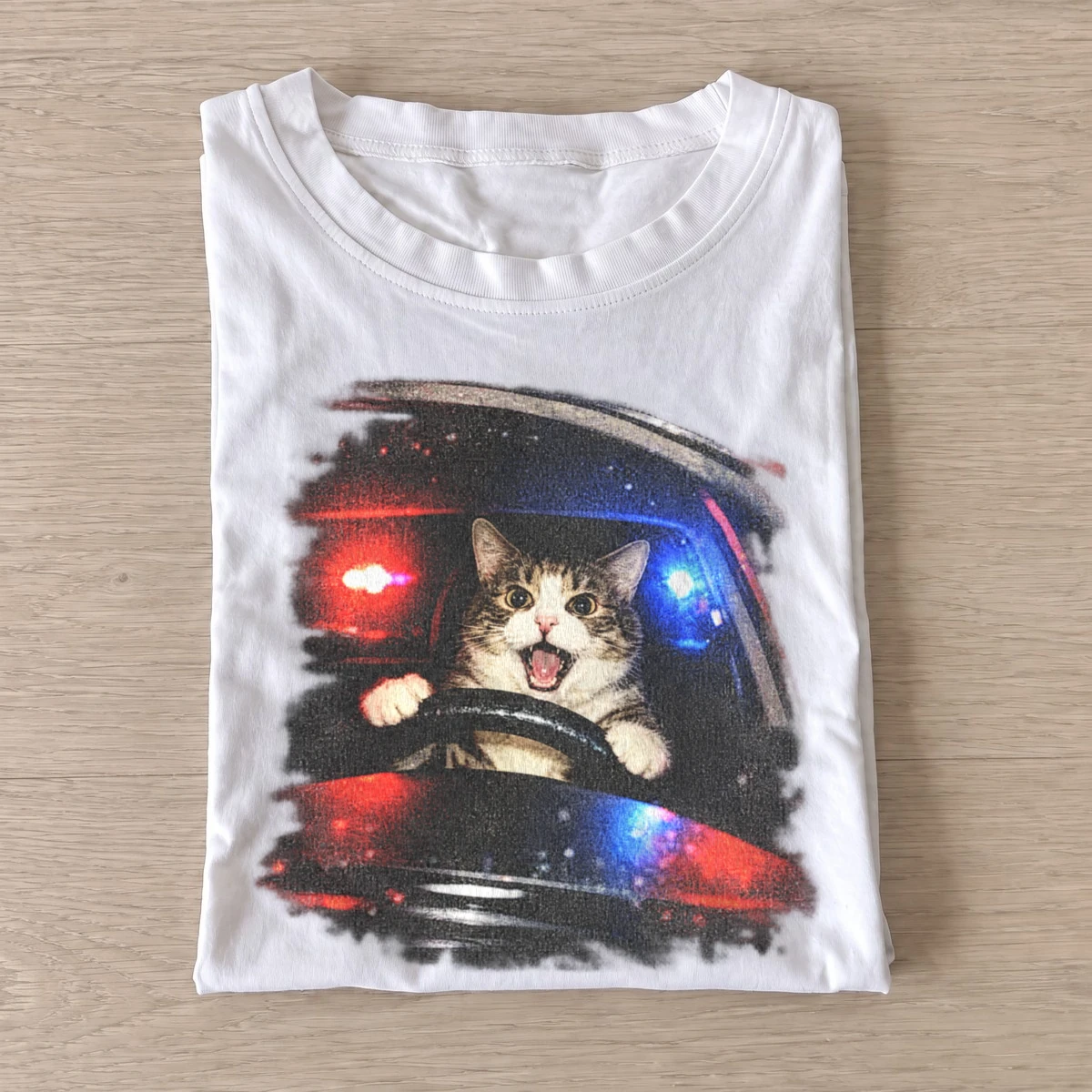 Getaway driver cat t shirt white20getaway driver cat.webp